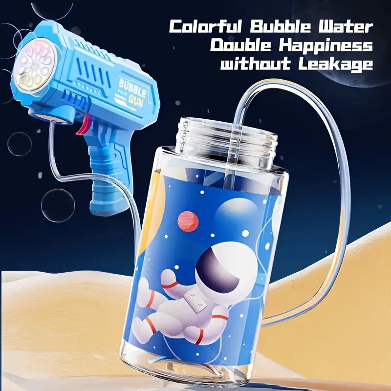 Handheld Fully Automatic Bubble Gun Toy LED Light, 10 Holes Automatic Gun,