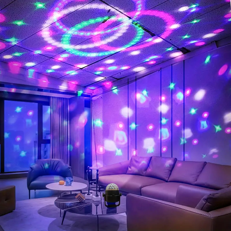 USB Powered Disco Ball Lamp Set, RGB LED Party Lights with Music lights.