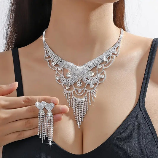 Eternal Sparkle Silver Plated Jewelry Set with Boho Sexy Style