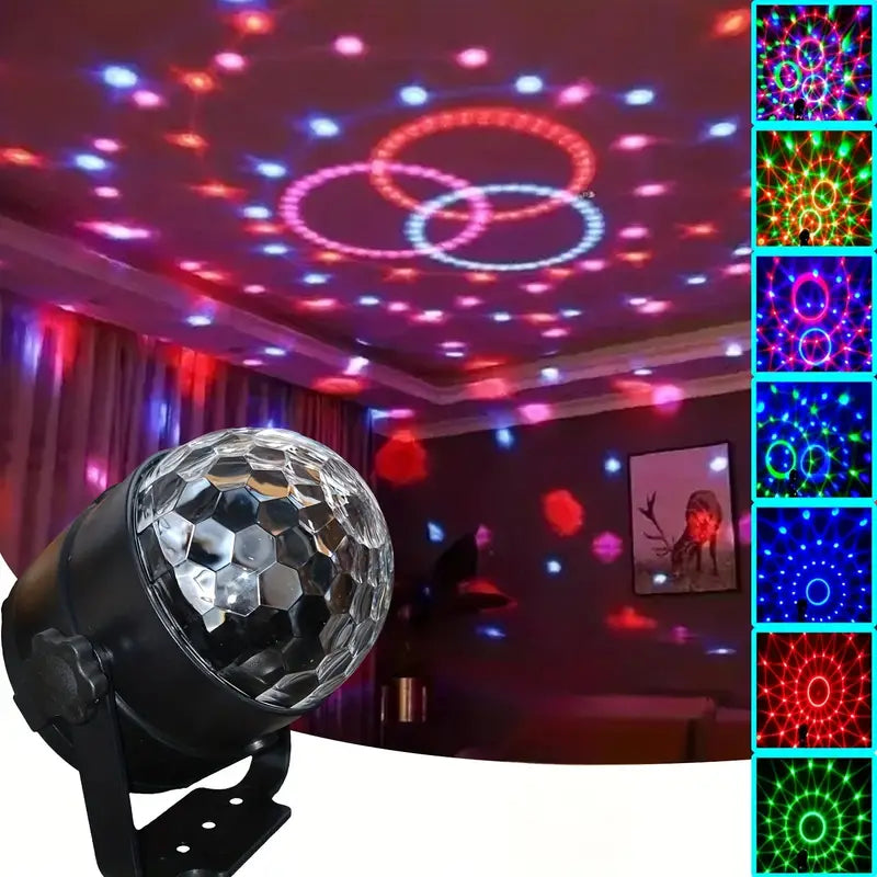 USB Powered Disco Ball Lamp Set, RGB LED Party Lights with Music lights.