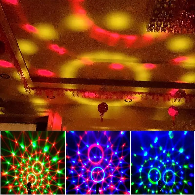 USB Powered Disco Ball Lamp Set, RGB LED Party Lights with Music lights.