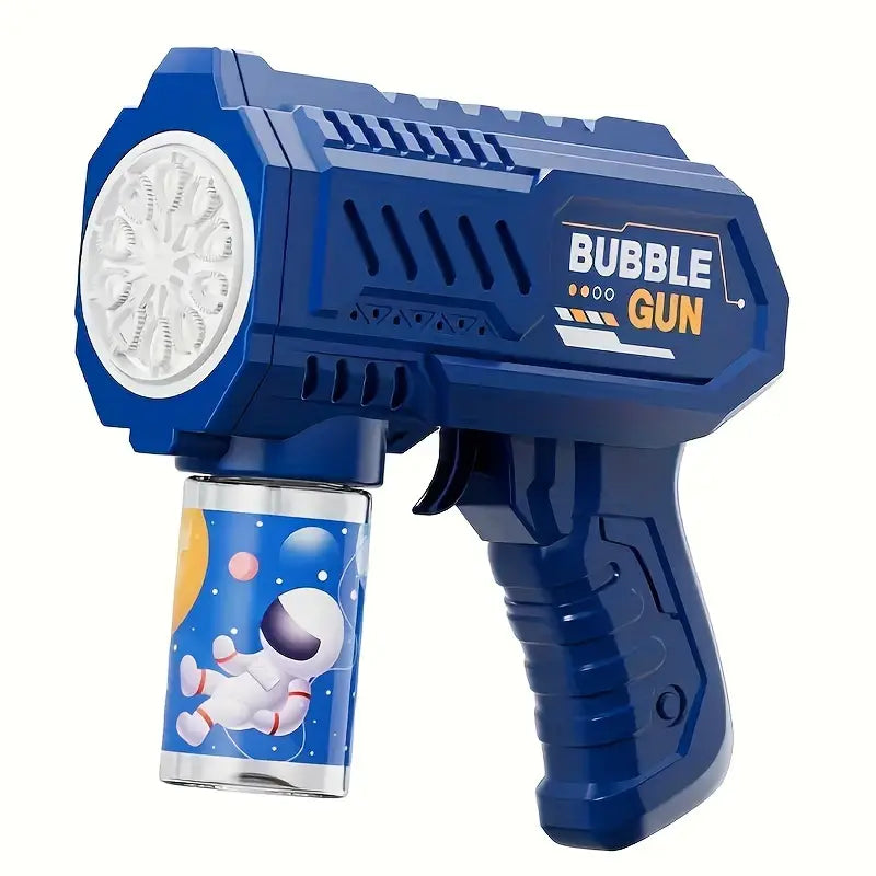 Handheld Fully Automatic Bubble Gun Toy LED Light, 10 Holes Automatic Gun,