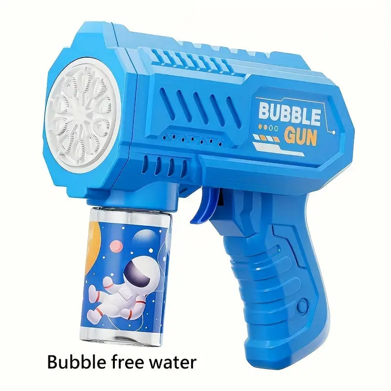 Handheld Fully Automatic Bubble Gun Toy LED Light, 10 Holes Automatic Gun,