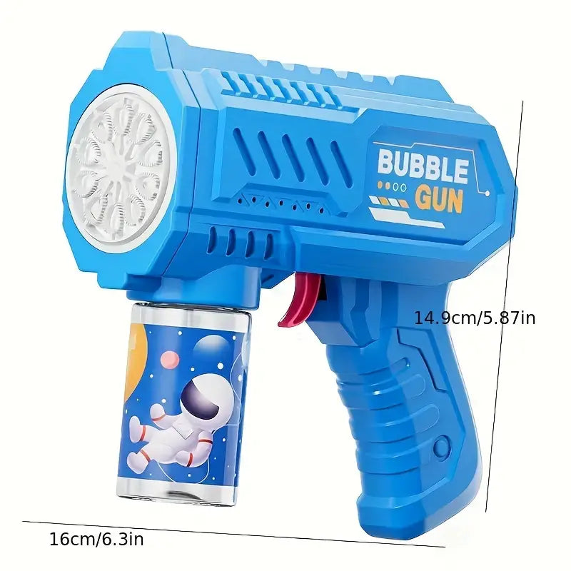 Handheld Fully Automatic Bubble Gun Toy LED Light, 10 Holes Automatic Gun,