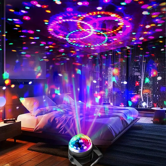 USB Powered Disco Ball Lamp Set, RGB LED Party Lights with Music lights.