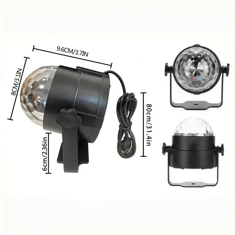 USB Powered Disco Ball Lamp Set, RGB LED Party Lights with Music lights.