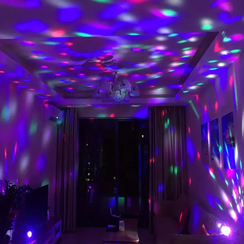 USB Powered Disco Ball Lamp Set, RGB LED Party Lights with Music lights.